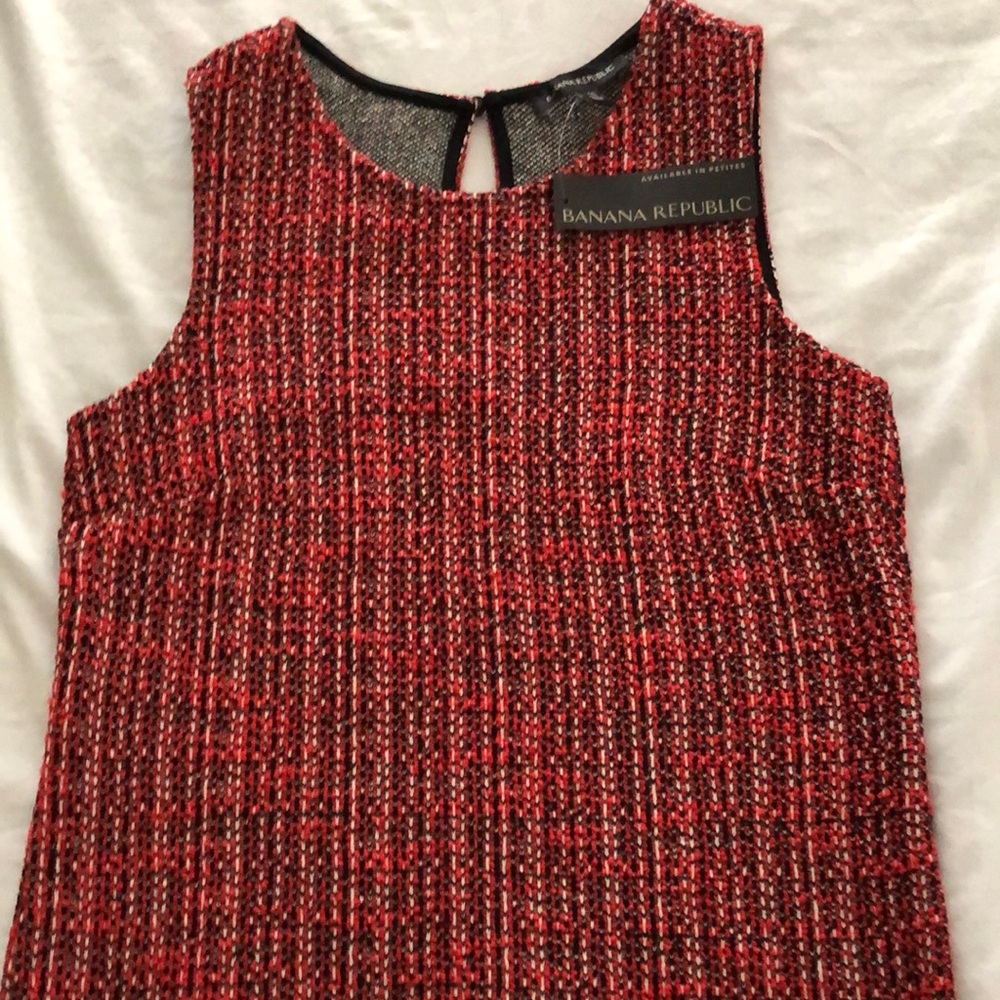 Banana Republic Red Tweed Top